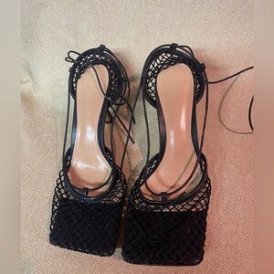 Bottega Veneta Black Mesh Heels Size 39
